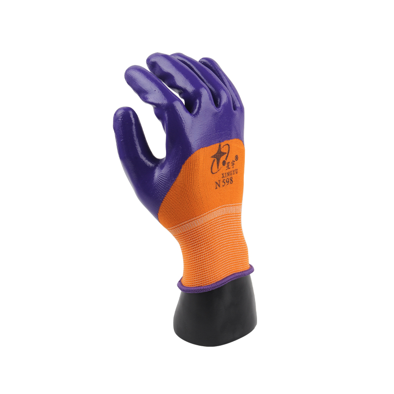 星宇N598尼龍丁腈半浸勞保手套圖片1