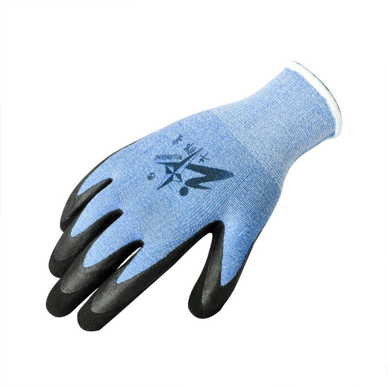 牛郎星彈力星藍黑發泡勞保手套圖片2 牛郎星彈力星藍黑發泡勞保手套圖片2