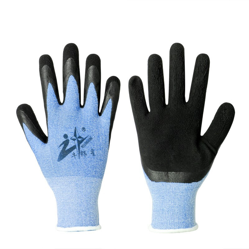 牛郎星彈力星藍黑發泡勞保手套圖片4 牛郎星彈力星藍黑發泡勞保手套圖片4