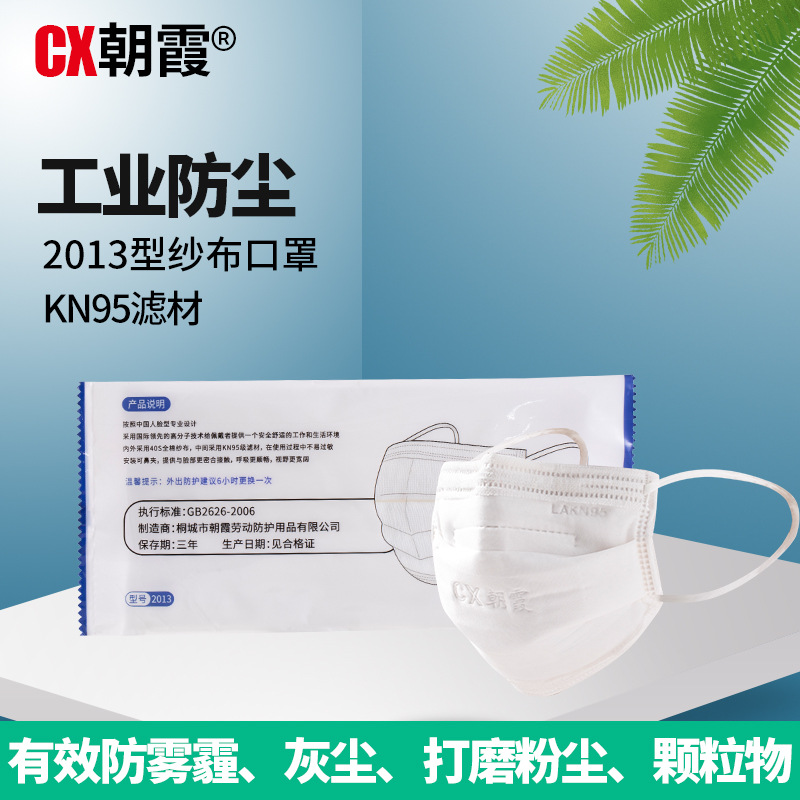 朝霞2013-1白色耳帶式KN95防塵口罩圖片3