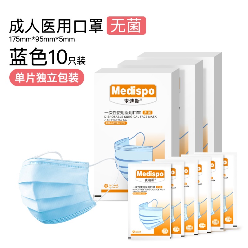 麥迪斯成人無菌款一次性醫(yī)用口罩圖片1