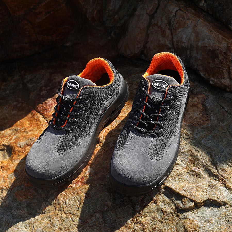 羿科60725107鋼頭防靜電灰色低幫安全鞋圖片2