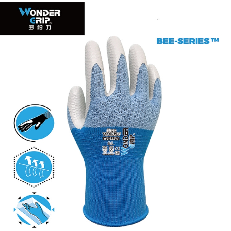 多給力WG-522W雙拼蜂巢耐磨勞保手套圖片1