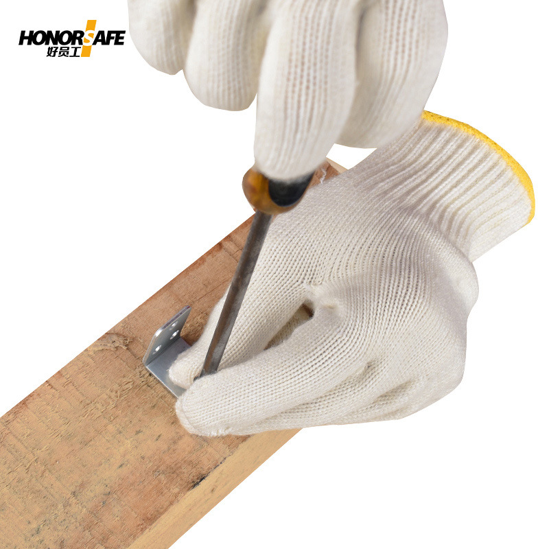 好員工H10-MS600耐磨黃色羅口棉紗手套圖片4