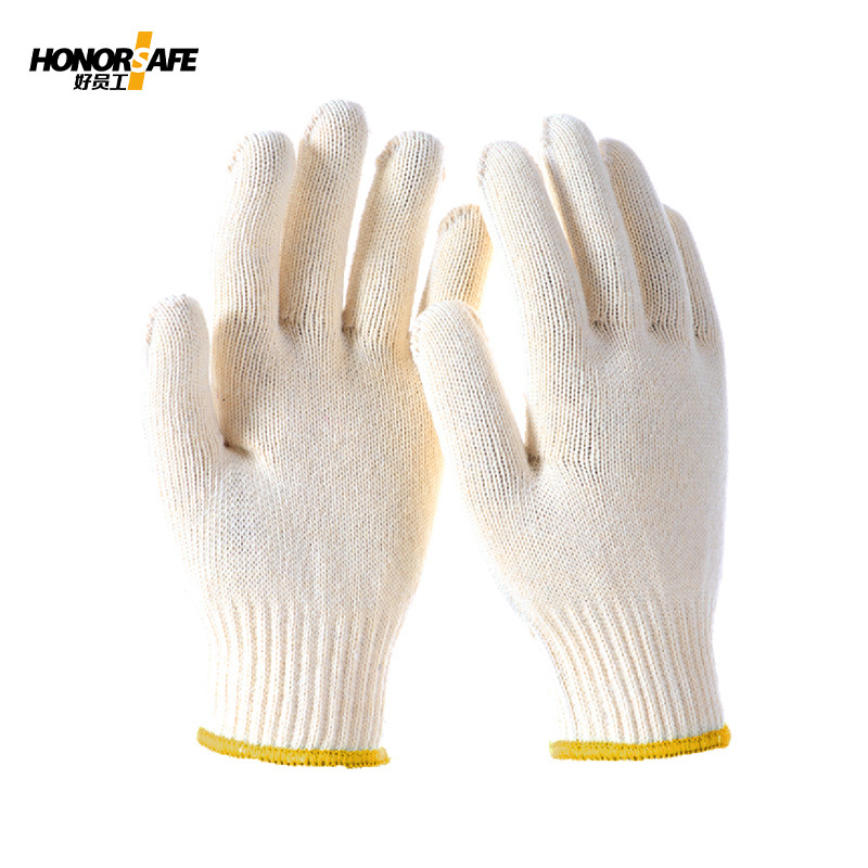 好員工H10-MS600耐磨黃色羅口棉紗手套圖片1
