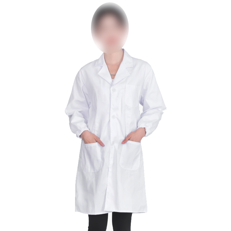 白大褂長袖薄款純棉松緊袖口醫護服圖片2