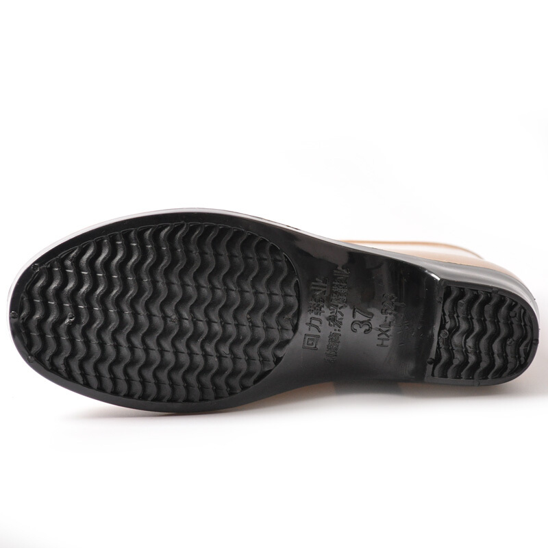 回力523卡其色PVC耐油雨靴圖片3