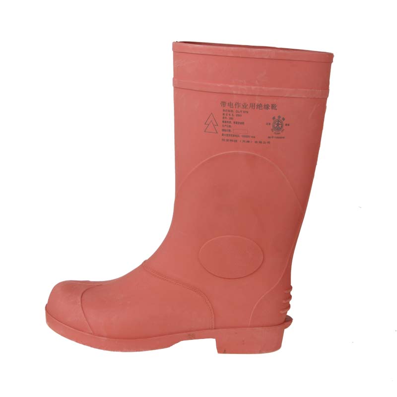 安全牌棕色高筒帶電作業用電工安全絕緣靴圖片1