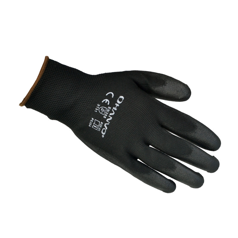 恒輝PE304黑色PU涂掌勞保手套圖片1