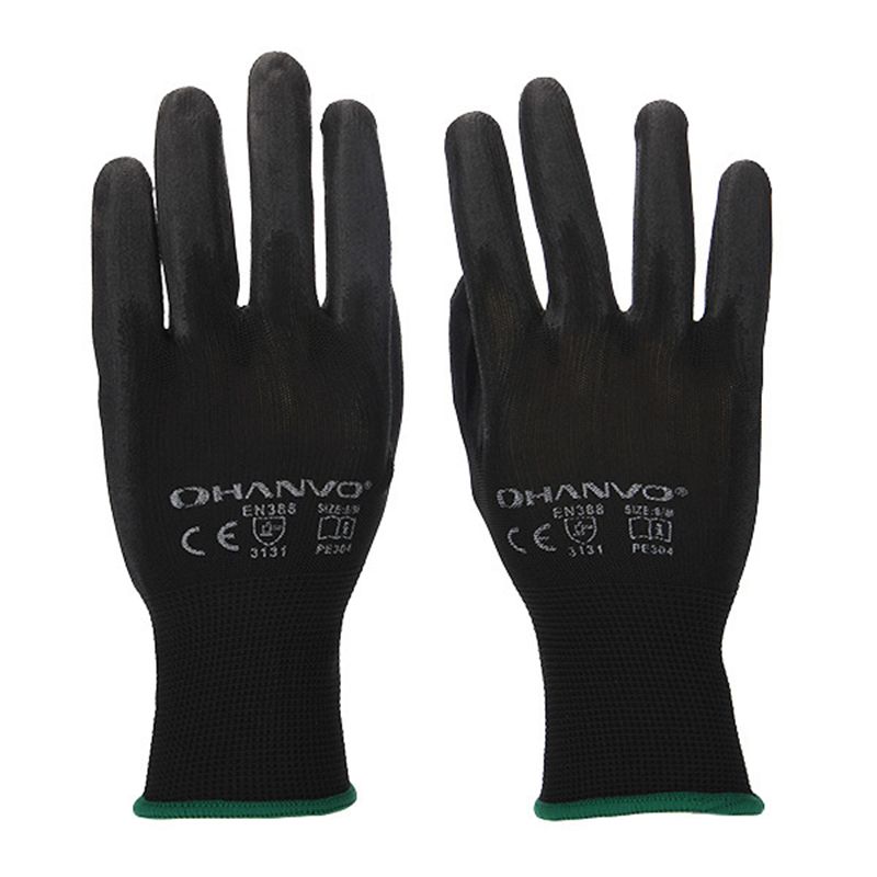 恒輝PE304黑色PU涂掌勞保手套圖片2