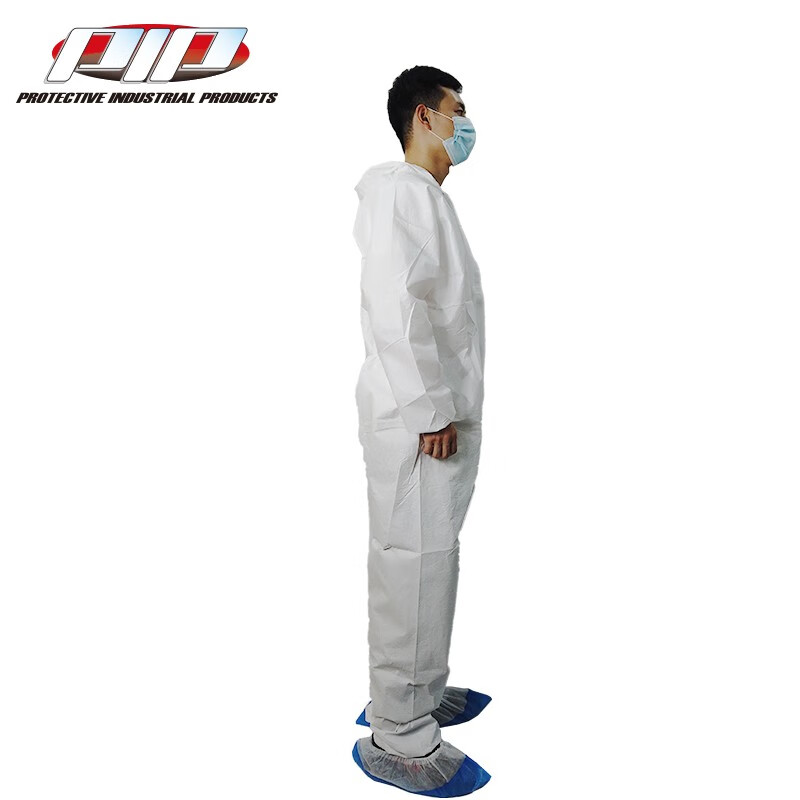 PIP I602白色帶帽連體一次性防護服圖片1
