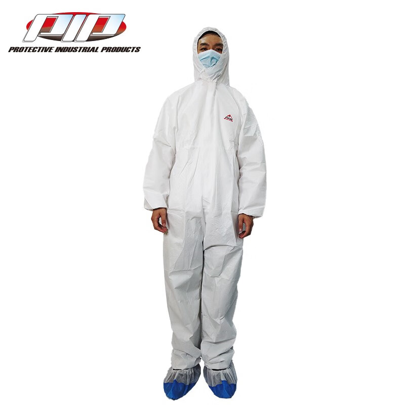 PIP I602白色帶帽連體一次性防護服圖片2