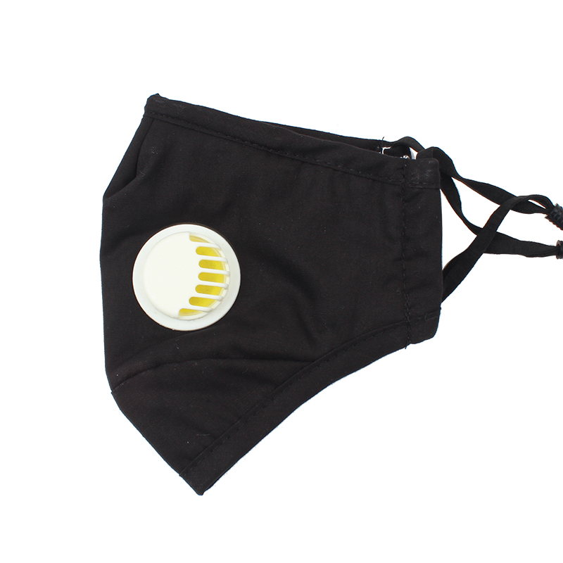 藍星黑色耳戴式帶閥成人棉布口罩圖片1 藍星黑色耳戴式帶閥成人棉布口罩圖片1