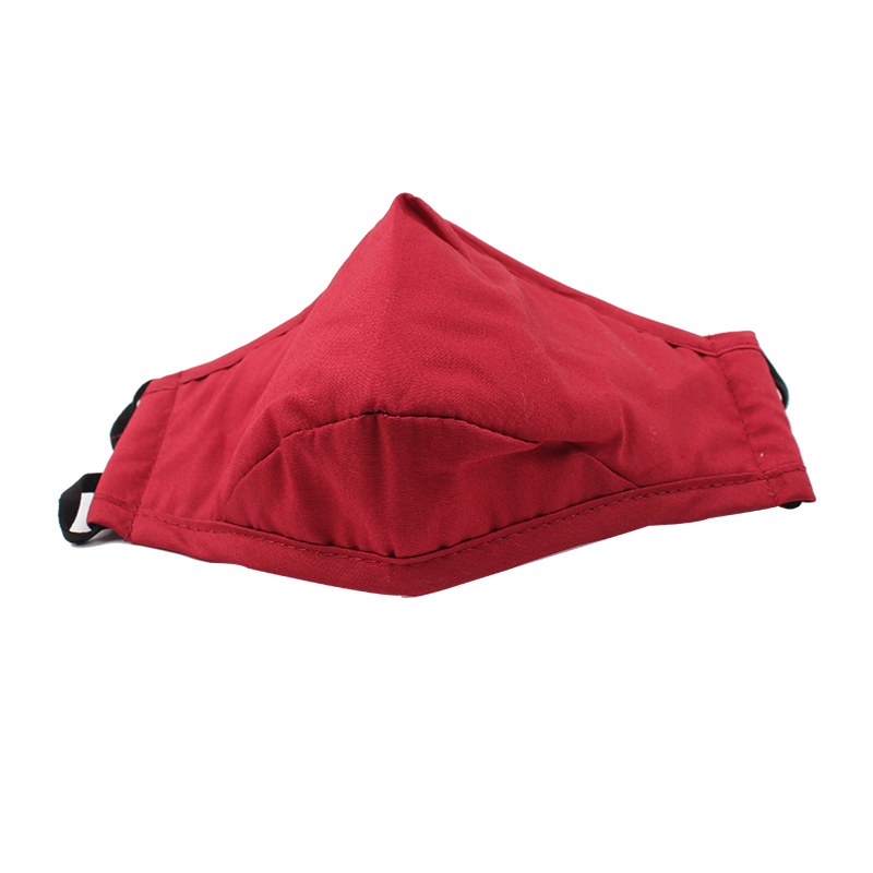 藍(lán)星棗紅耳戴式成人棉布口罩圖片2