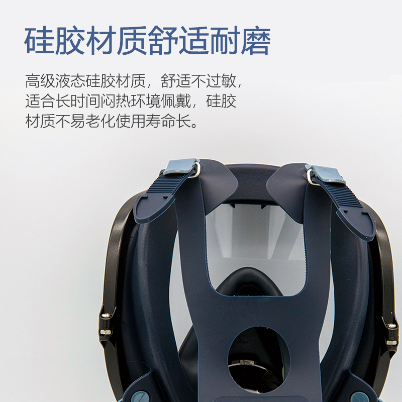 呼享8800雙濾盒硅膠全面罩防毒面具圖片1