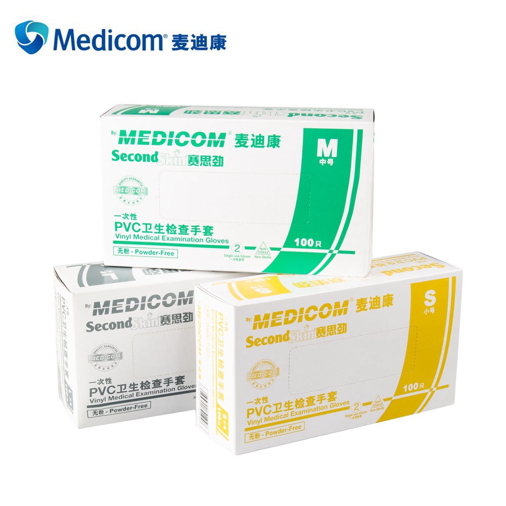 麥迪康1209D透明無粉一次性PVC手套L圖片1 麥迪康1209D透明無粉一次性PVC手套L圖片1