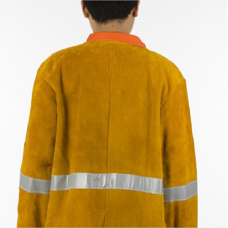 友盟AP-2160金黃色側開胸全皮焊工服圖片2 友盟AP-2160金黃色側開胸全皮焊工服圖片2