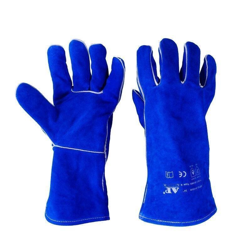 友盟AP-0160藍(lán)色牛二層皮電焊手套圖片2