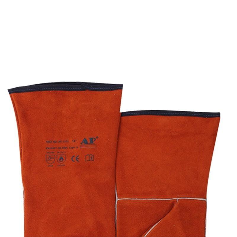 友盟AP-2102銹橙色牛二層皮電焊手套圖片3