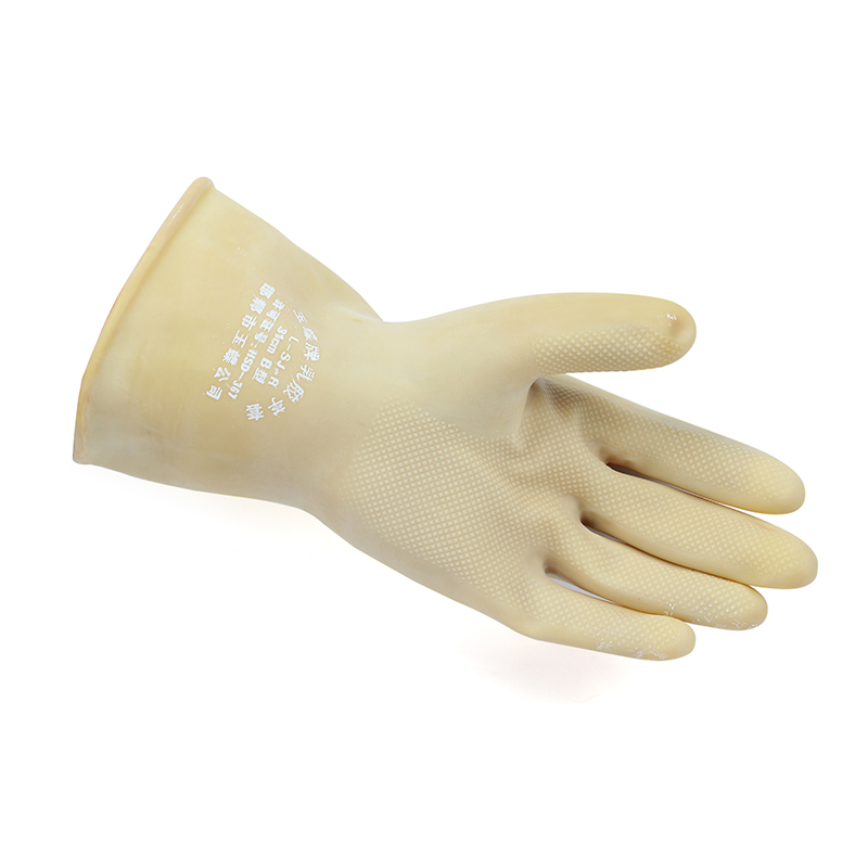 玉蝶白色工業(yè)耐酸堿橡膠手套中厚圖片2