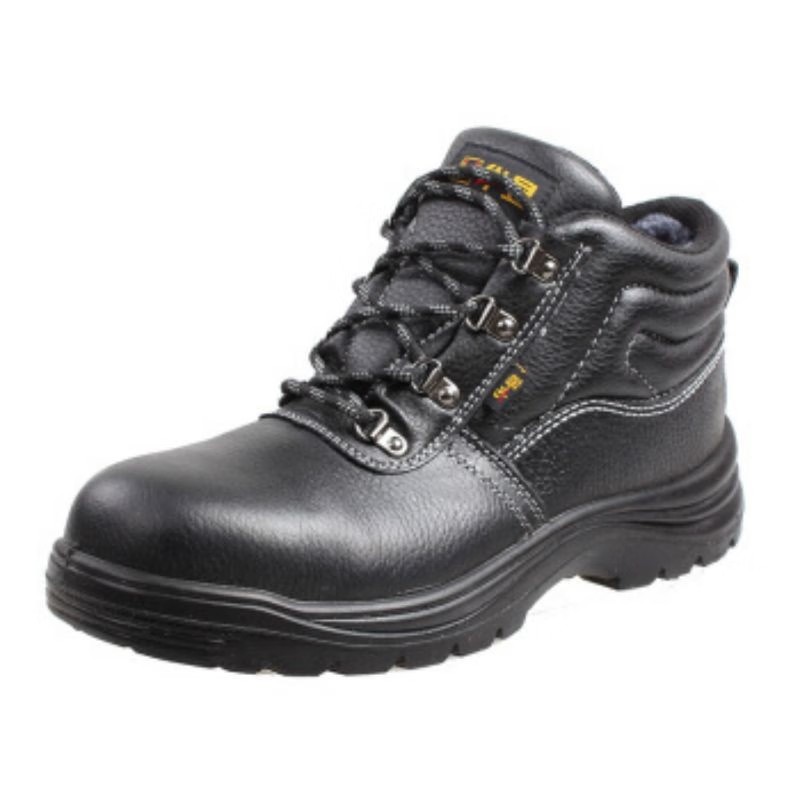 華昱HY0819黑色中幫防砸耐磨棉安全鞋圖片3