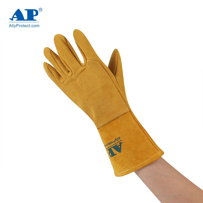 友盟AP-2327金黃色鹿二層皮電焊手套圖片1 友盟AP-2327金黃色鹿二層皮電焊手套圖片1
