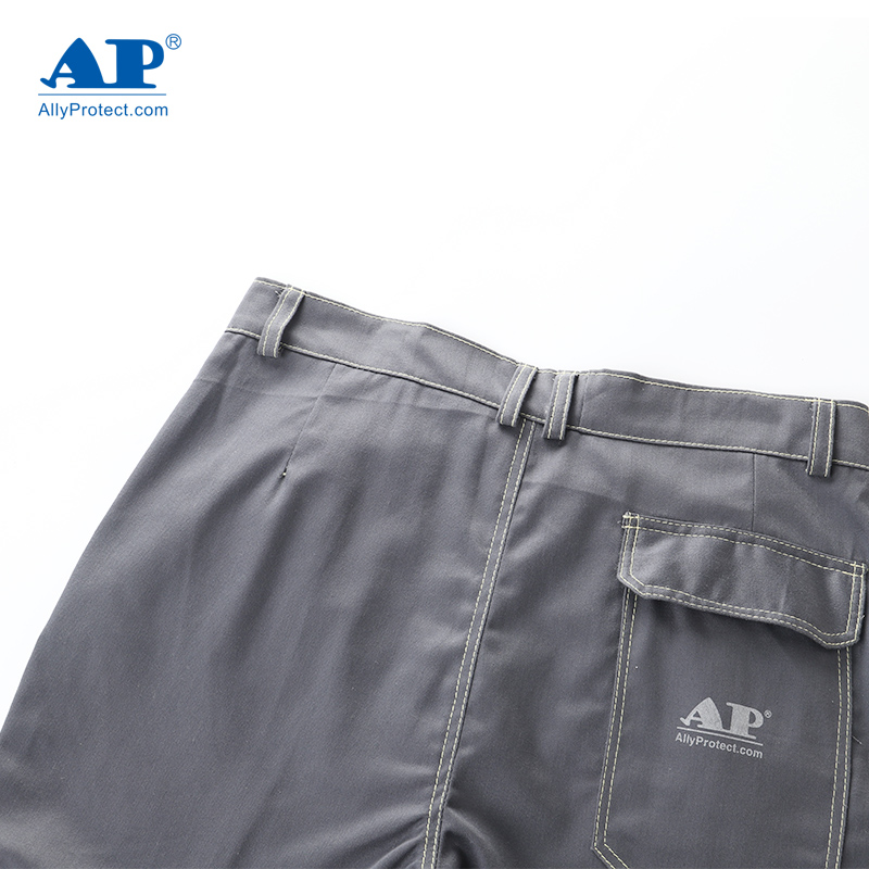 友盟AP-4550灰色阻燃布配黑色牛皮阻燃工作服褲子圖片4