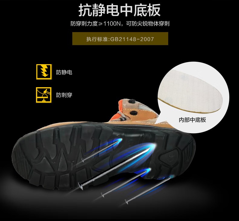 賽獅S8001防砸防刺穿防靜電安全鞋圖片6 賽獅S8001防砸防刺穿防靜電安全鞋圖片6