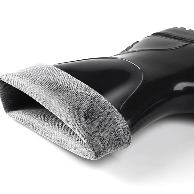 定和DH7106黑色勞保長筒雨靴PVC高筒加厚防滑防水靴圖片3