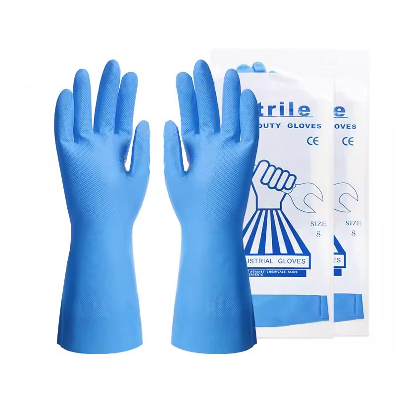 雪蓮21131丁腈絨里直邊袖口鉆石紋防護(hù)手套圖片2