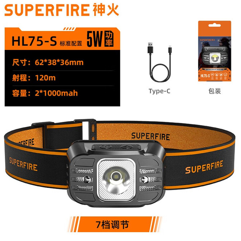 神火HL75-S便攜式長續航感應頭燈圖片1