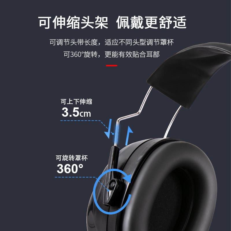 定和DH1021BK頭戴式ABS防噪音耳罩圖片2