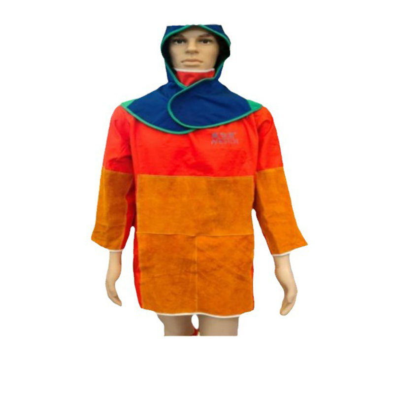 威仕盾F-1847阻燃布牛二層皮反穿衣焊工服