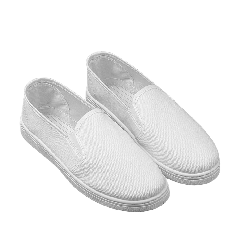 定和DH7503帆布PVC底中巾防靜電白色工作鞋