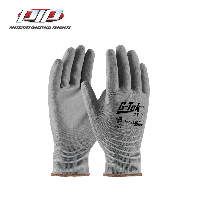 PIP PMX-33-G125經(jīng)濟(jì)款灰色PU涂層勞保手套