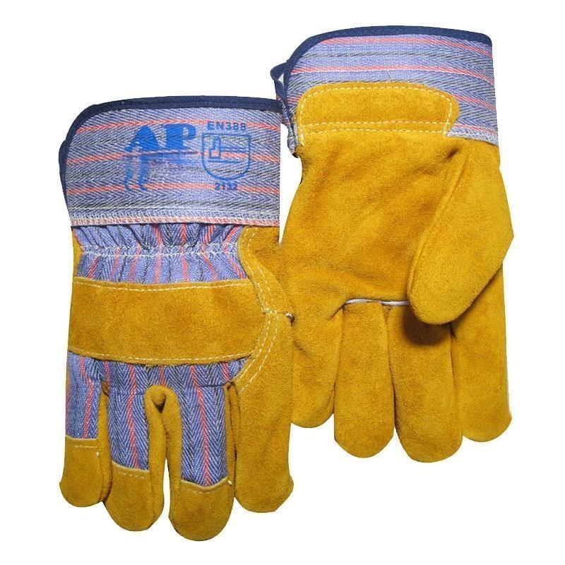 友盟AP-1516耐磨防刺穿牛二層皮勞保手套