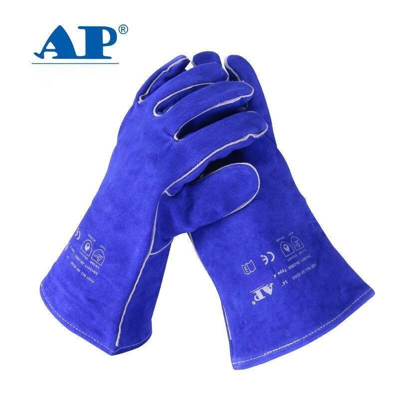友盟AP-0160藍(lán)色牛二層皮電焊手套