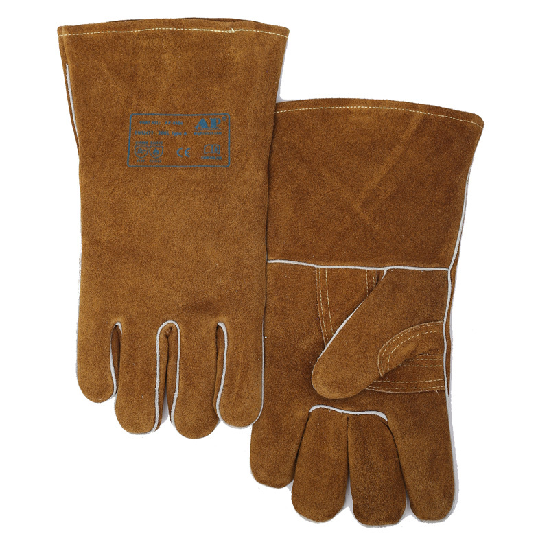 友盟AP-0606金棕色牛二層皮全皮電焊手套