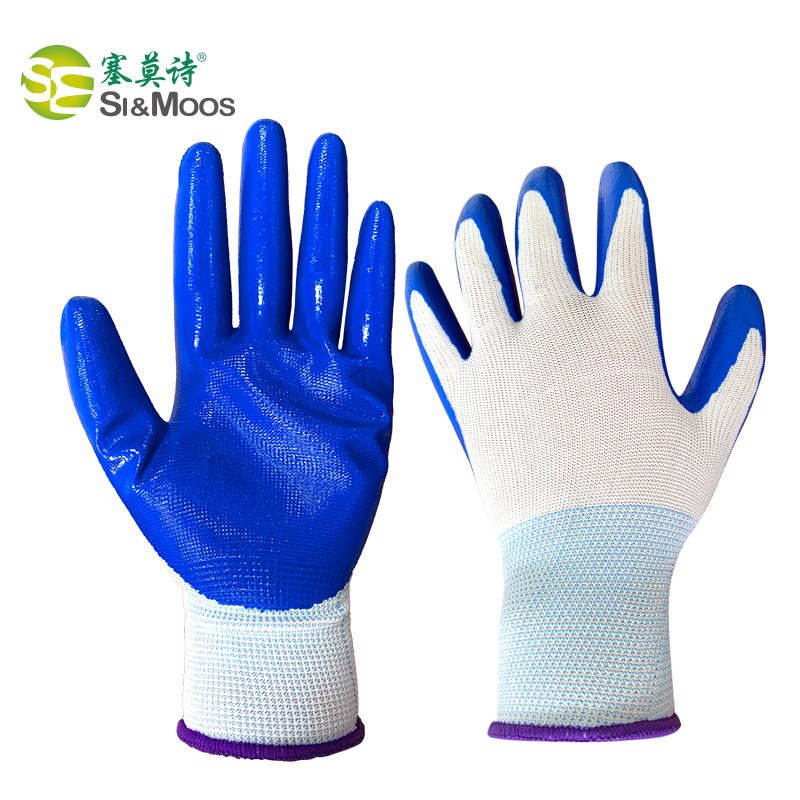 塞莫詩CG904BW藍色浸膠丁腈手套