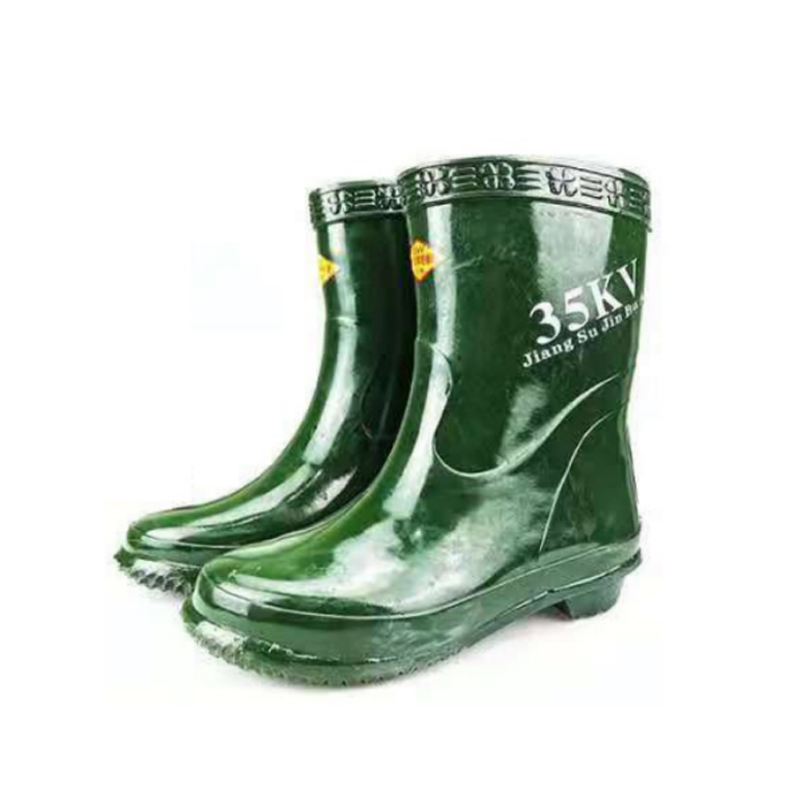 金步安綠色中筒橡膠絕緣靴35KV