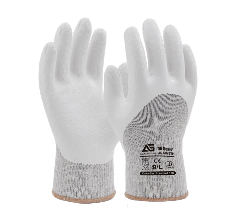 護享AG-6022W+丁腈涂層勞保手套