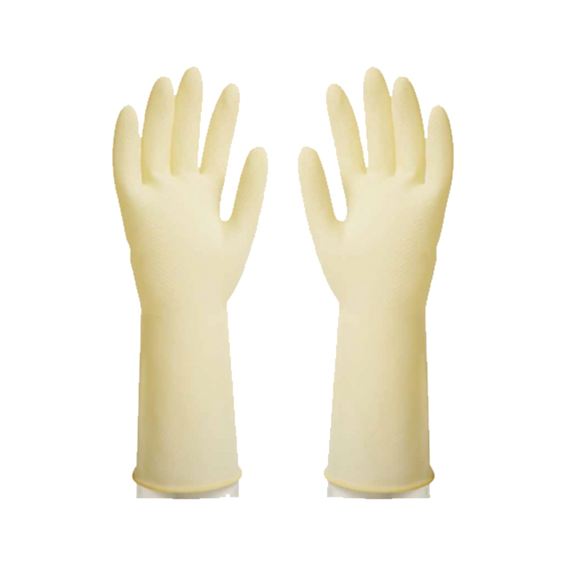 雪蓮10042家用天然乳膠光里卷邊袖口魚(yú)鱗紋手套