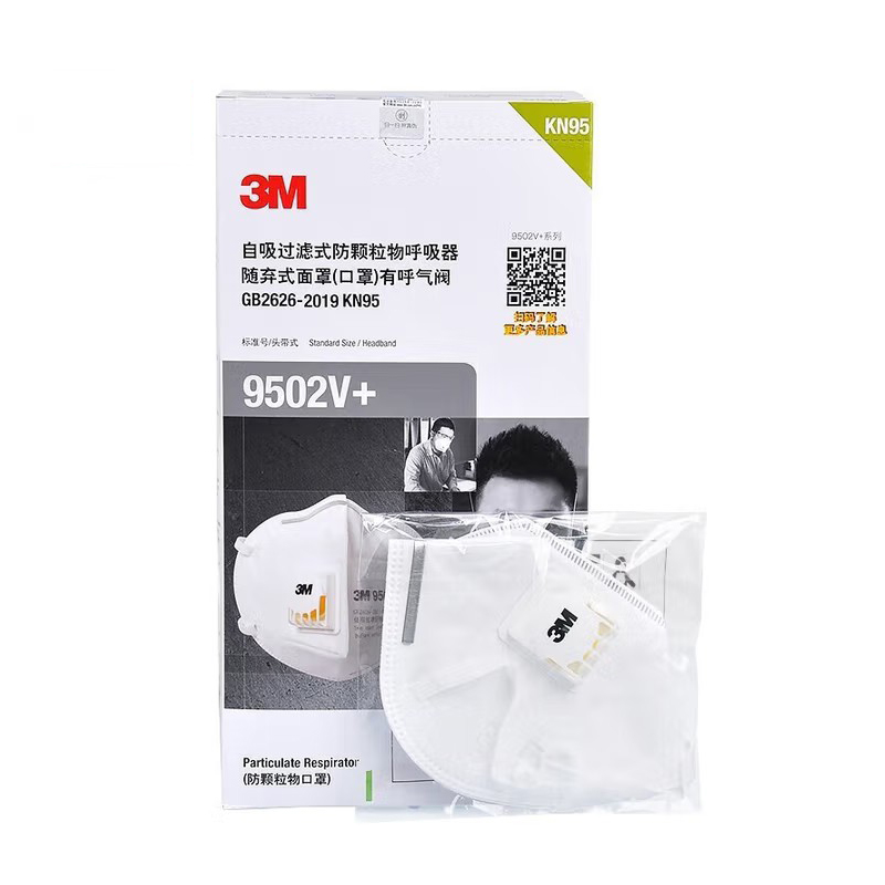 3M 9502V+折疊頭戴式帶閥KN95防塵口罩(獨立裝)