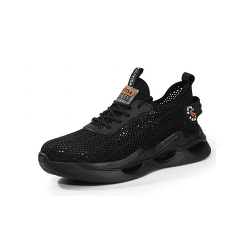 GUYISA古伊薩3031運動系列防砸防刺穿透氣款黑色安全鞋