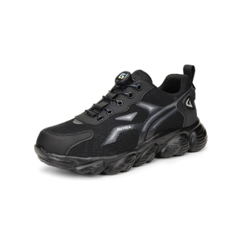 GUYISA古伊薩F021運(yùn)動(dòng)系列防砸防刺穿智能旋鈕款黑色安全鞋