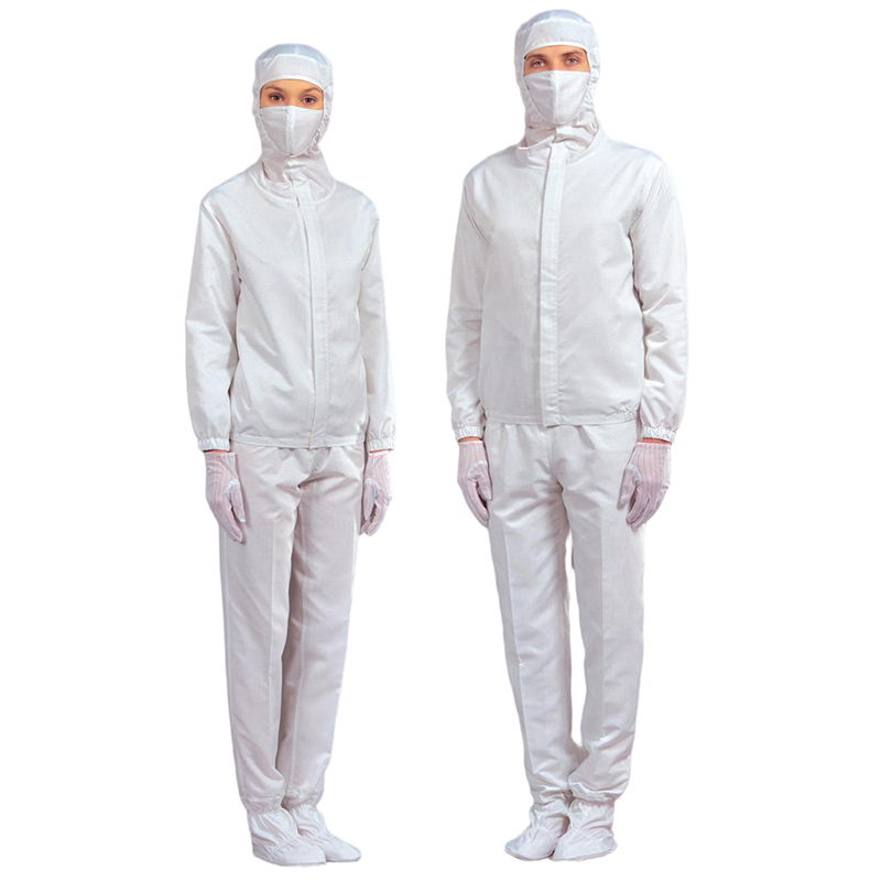 嘉柏利通F-1311W白色拉鏈式分體潔凈服