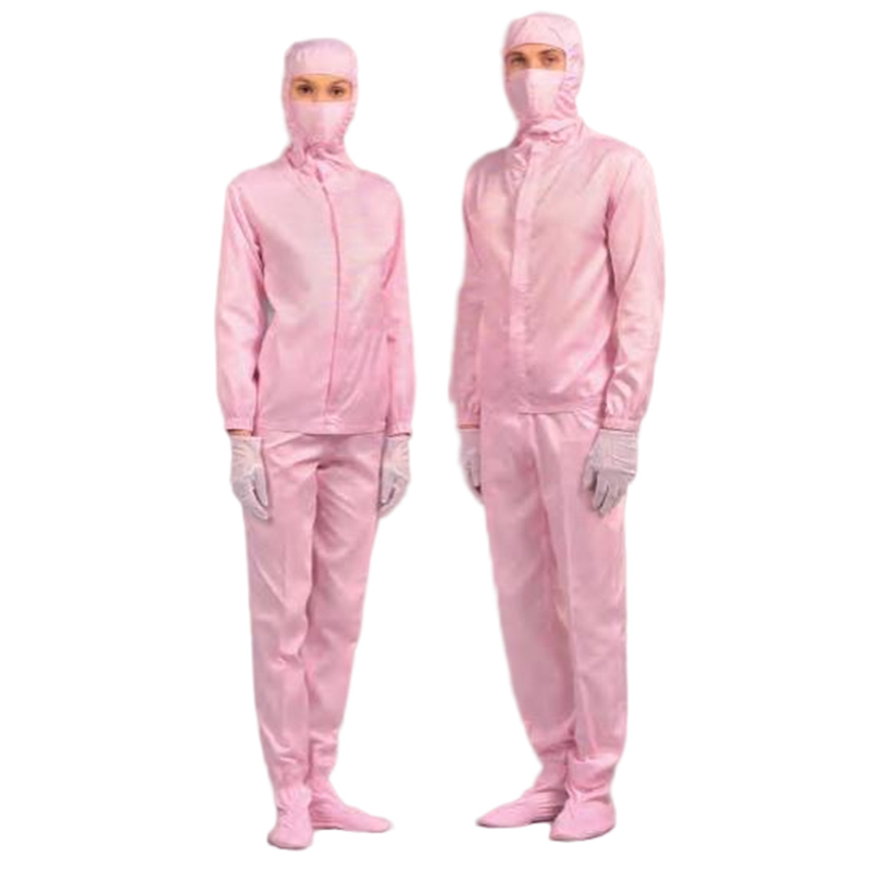 嘉柏利通F-1313W粉色拉鏈式分體潔凈服