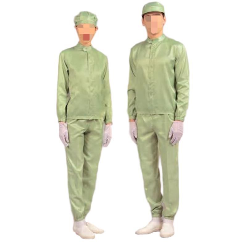 嘉柏利通F-2114綠色立領(lǐng)拉鏈?zhǔn)椒煮w潔凈服