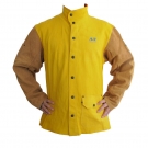 友盟AP-2830金黃牛青配金棕皮袖焊工服 友盟AP-2830金黃牛青配金棕皮袖焊工服