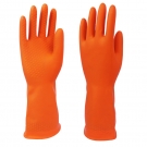 廣州雙一雙色加厚工業(yè)乳膠手套耐酸堿手套橘色